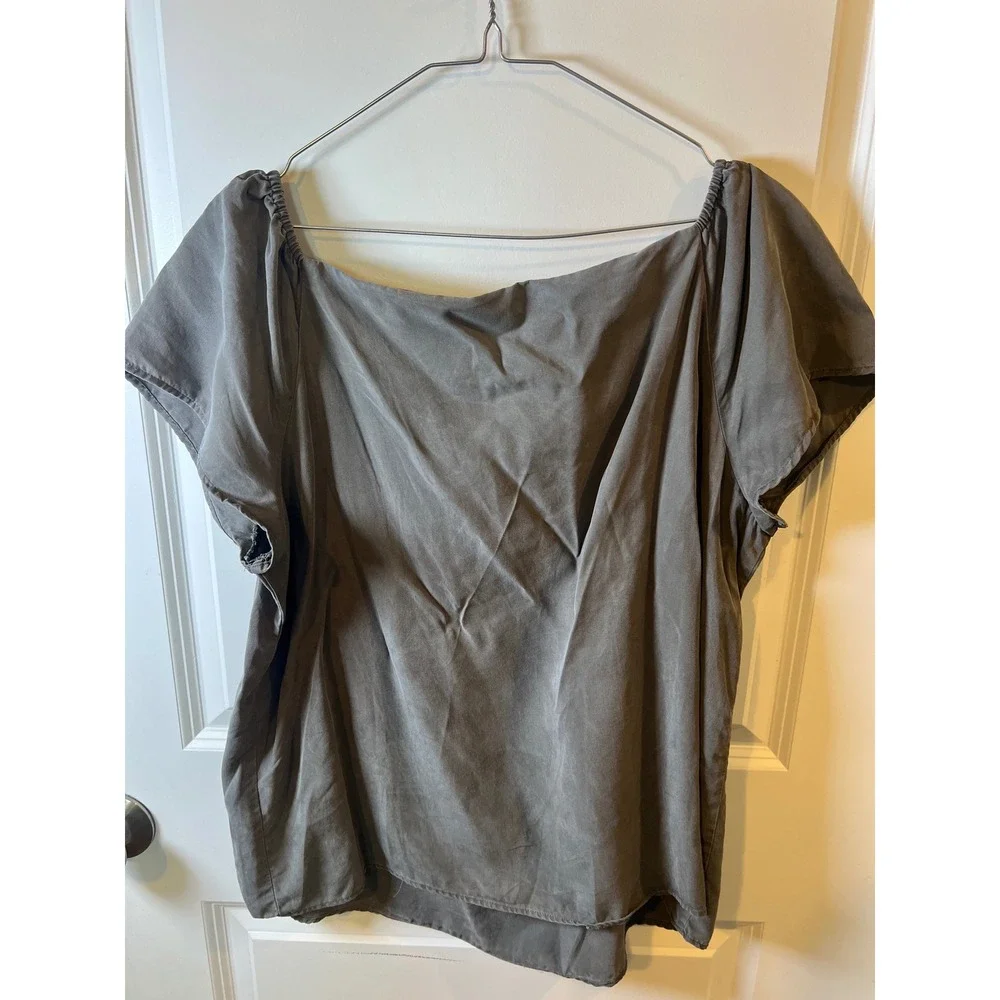 Banana Republic‎ Womens Blouse 100% Lyocell Gray XL